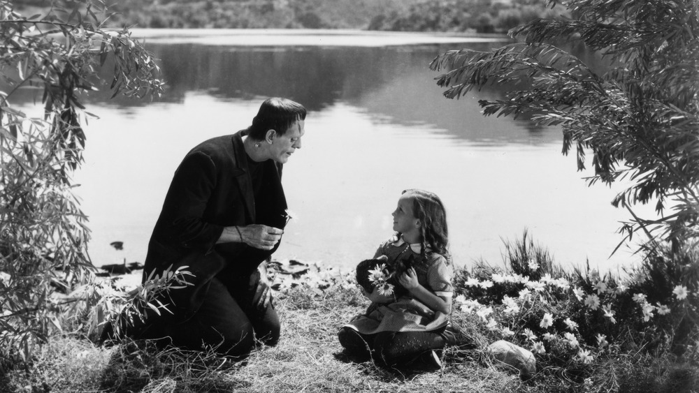 Frankenstein's Monster and little girl