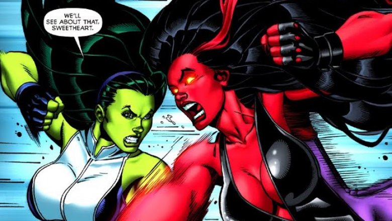 She-Hulk fighting Red She-Hulk