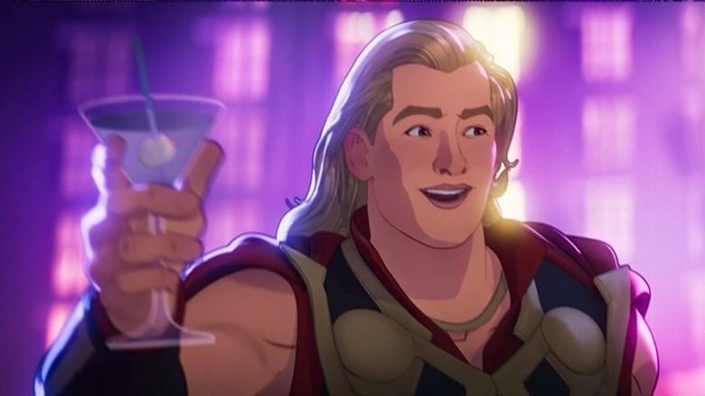 Thor raises a martini