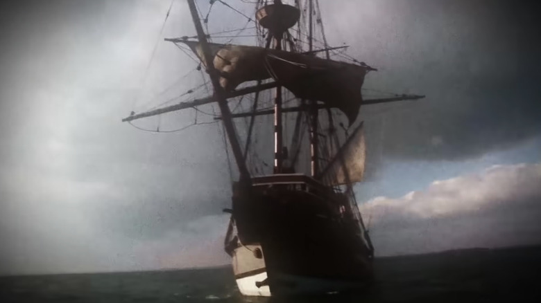 A ship sailing the stormy seas