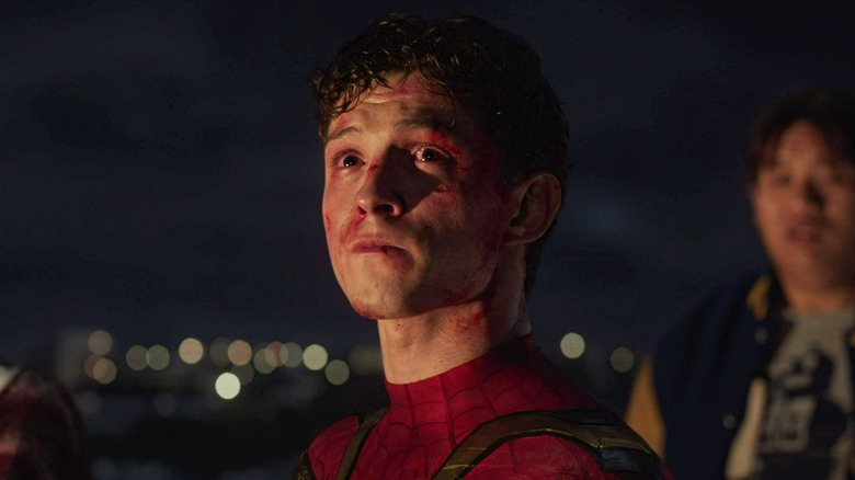 Spider-Man crying