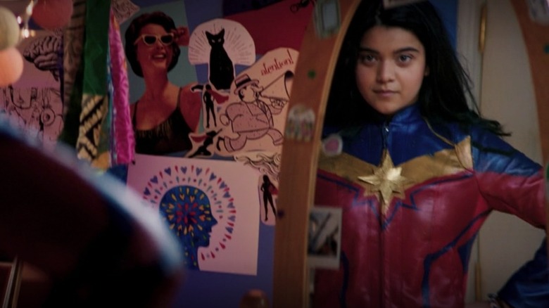 Kamala Khan looking in the mirror