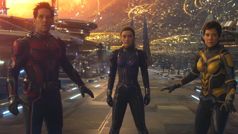 Ant-Man, Cassie Lang, and Wasp in the Quantum Realm