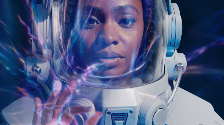 Monica Rambeau wearing space suit