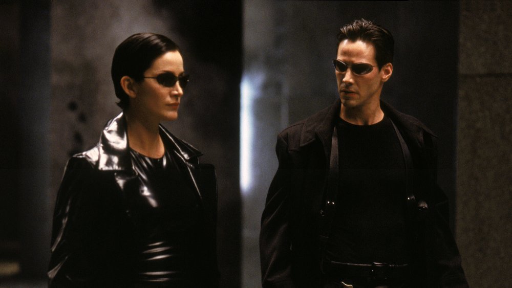 Carrie-Anne Moss and Keanu Reeves in The Matrix