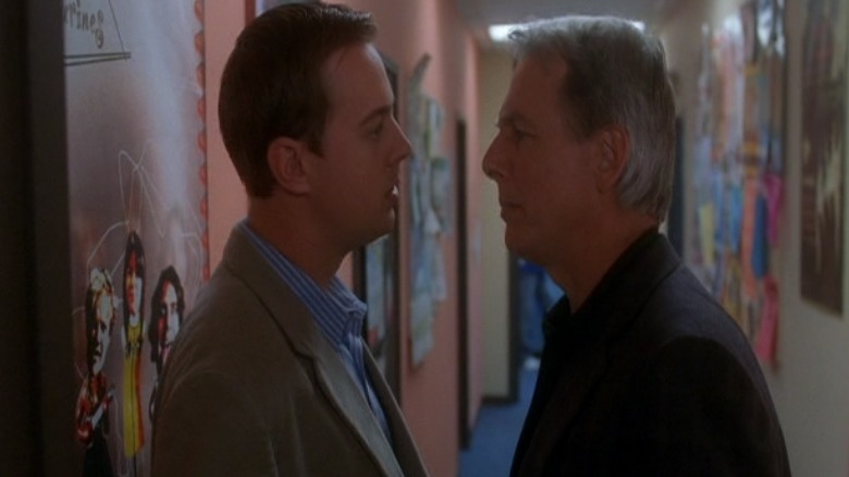 Timothy McGee talking to Gibbs