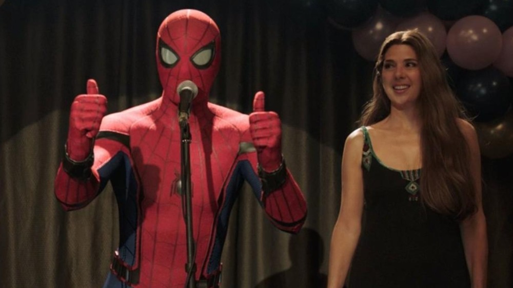 Spider-Man and Aunt May at a public event