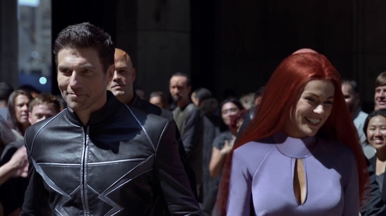 Black Bolt and Medusa smiling