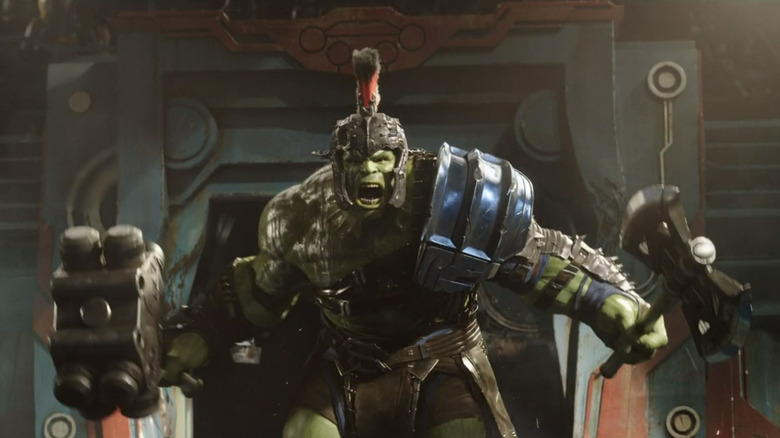 The Incredible Hulk dressed as a gladiator