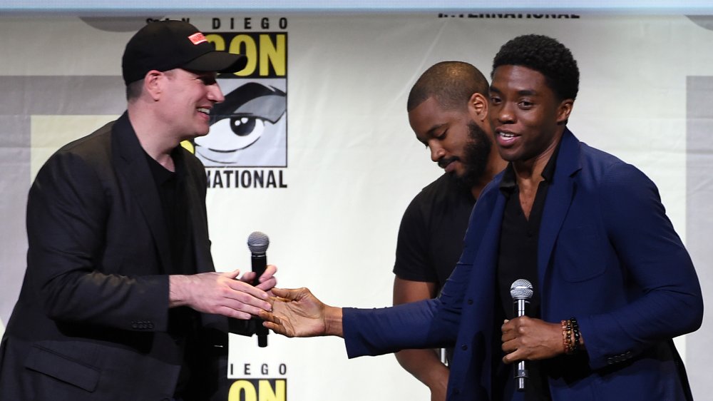 Kevin Feige and Chadwick Boseman