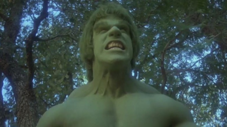 The Hulk showing his teeth