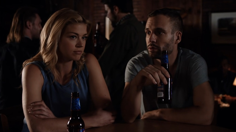 Bobbi Morse and Lance Hunter talking at a bar