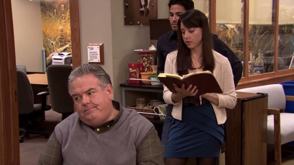 April reads Jerry's mother's diary aloud on Parks and Recreation