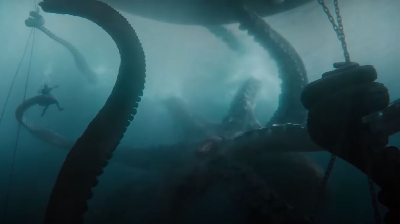 Kraken attacking a boat