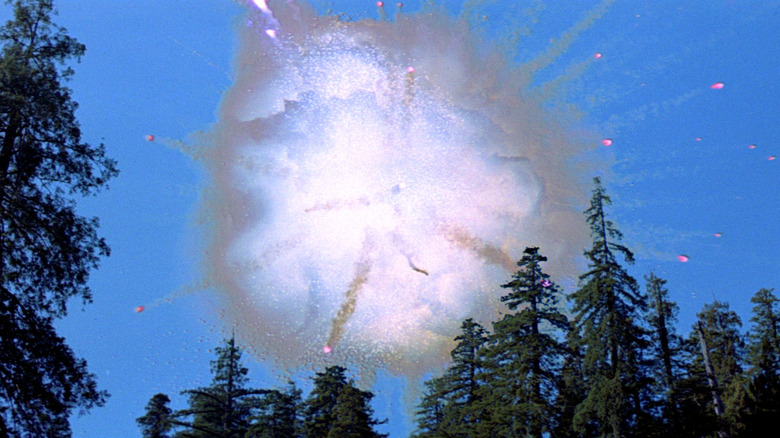 The Death Star explodes over Endor