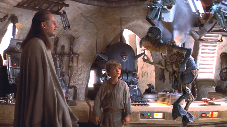 Qui-Gon, Anakin, and Watto