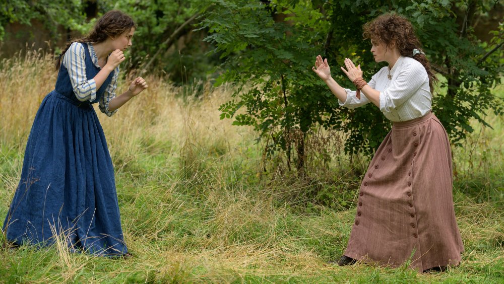 Millie Bobby Brown and Helena Bonham Carter in Enola Holmes