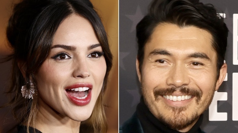 Eiza Gonzalez and Henry Golding smiling