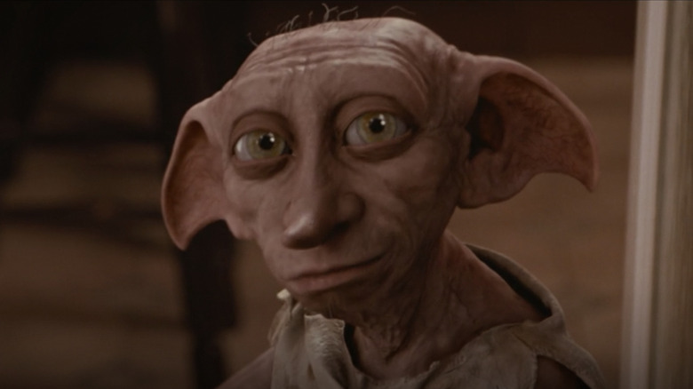 Dobby talking to Harry