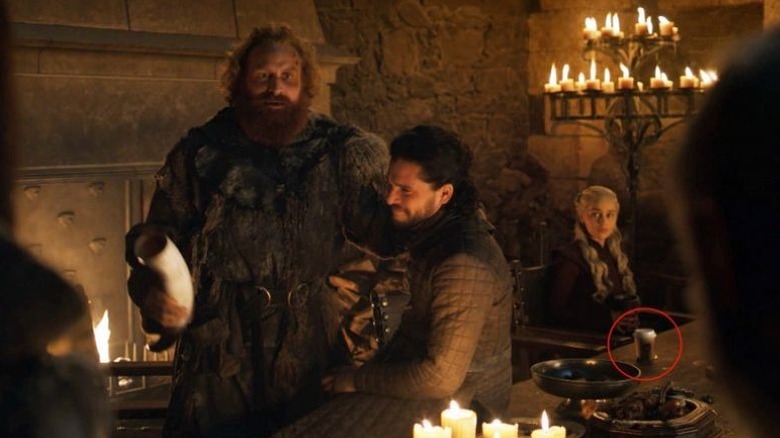 A coffee cup circled on the set of "Game of Thrones"