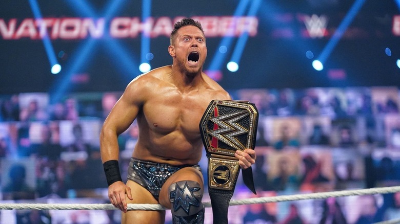 Miz holding WWE Championship