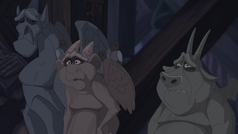 Hunchback gargoyles looking sad