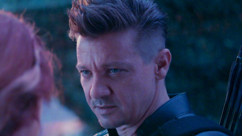 Hawkeye looks left