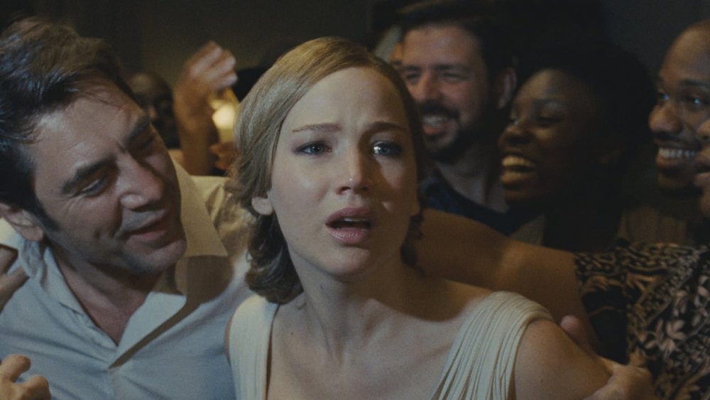 Javier Bardem and Jennifer Lawrence in mother!