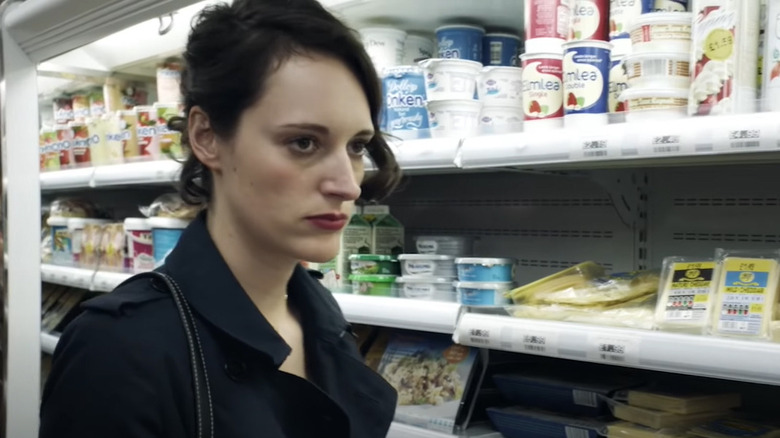 Fleabag standing in grocery store