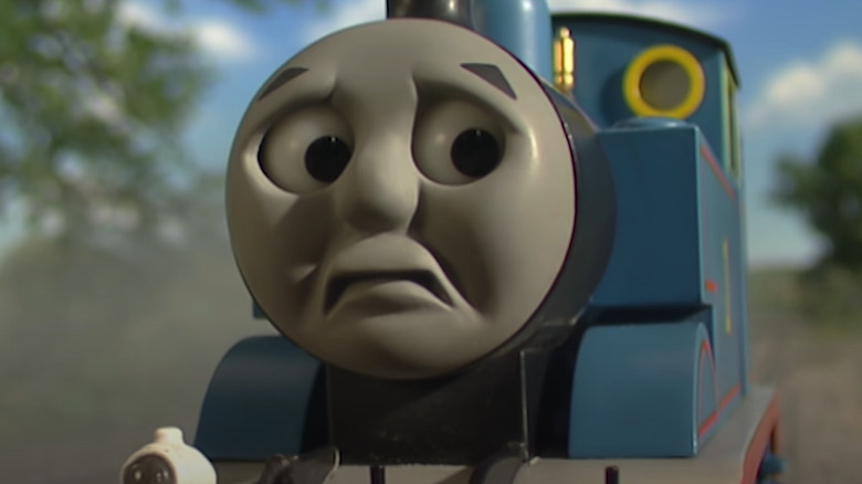 Thomas the train looking concerned