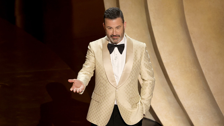 Jimmy Kimmel Oscars cream tuxedo