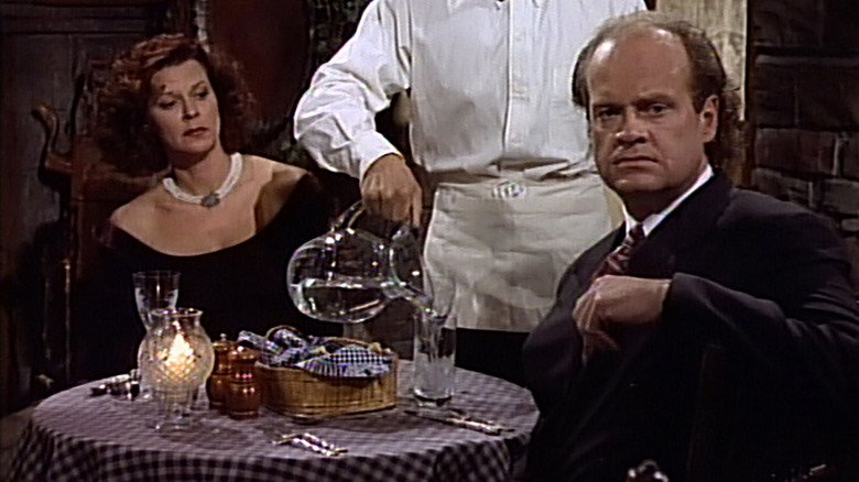 Frasier and Madeline at dinner