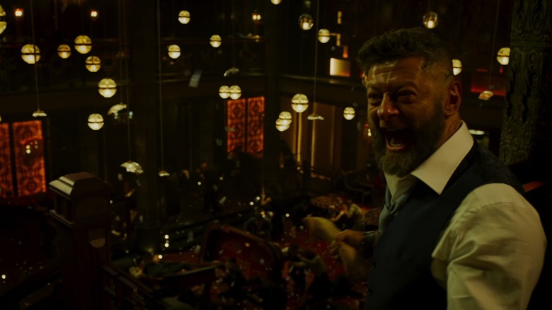 Ulysses Klaue laughs in the casino in Black Panther