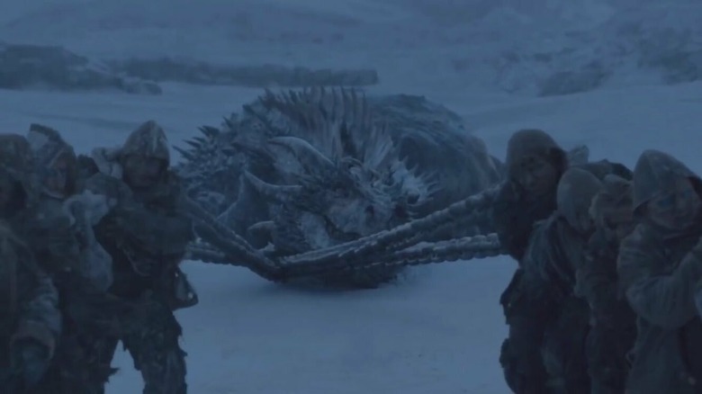 Viserion's body is recovered by wights