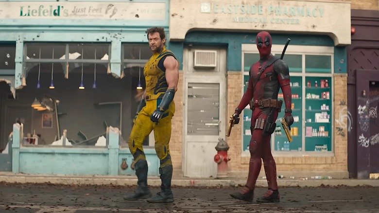 Deadpool and Wolverine walk street