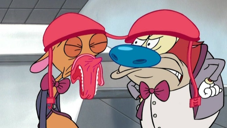 Ren and Stimpy in bra and panties