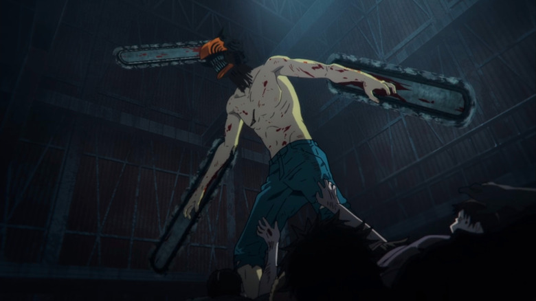 Chainsaw Man fights zombies