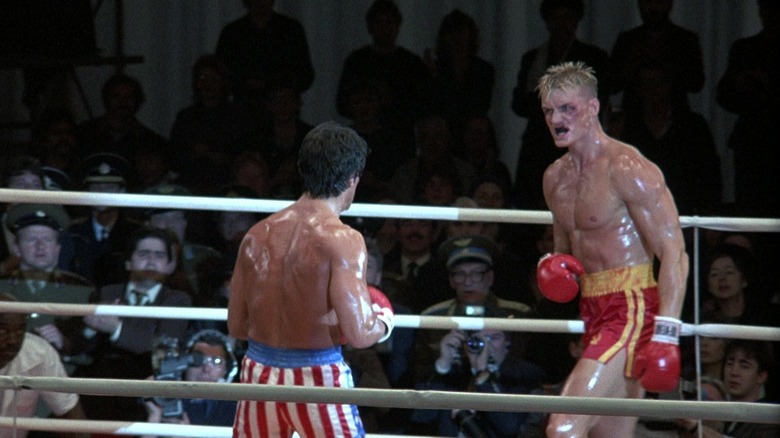 Rocky in the ring with Drago