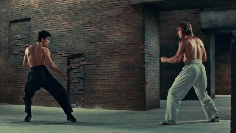 Bruce Lee and Chuck Norris in Enter the Dragon