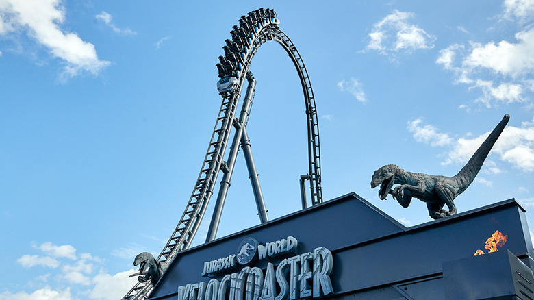 The "top hat" of Jurassic World VelociCoaster at Universal Orlando Resort