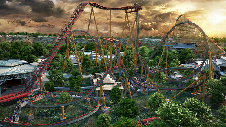 Artist rendering of the upcoming Dr. Diabolical's Cliffhanger at Six Flags Fiesta Texas