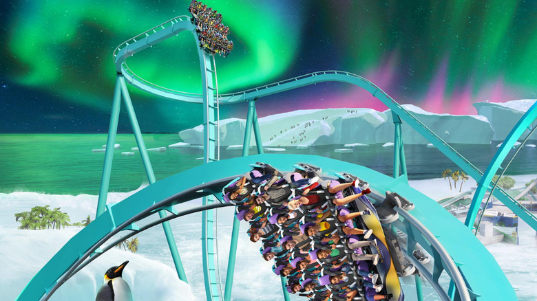 Artist concept of SeaWorld San Diego's new Emperor roller coaster.