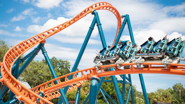 Testing on the new Ice Breaker roller coaster at SeaWorld Orlando.