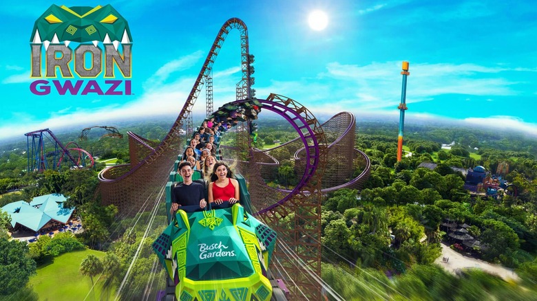 Artist rendering of the new Iron Gwazi roller coaster at Busch Gardens Tampa Bay.