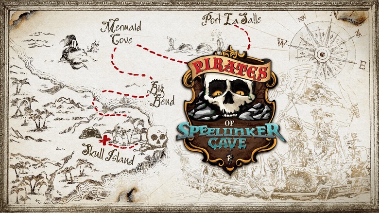 Teaser art for the upcoming Pirates of Speelunker Cave at Six Flags Over Texas.