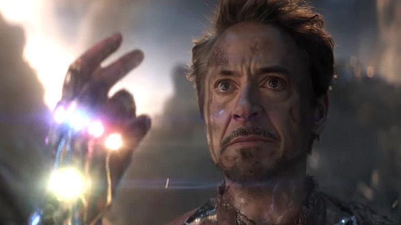 Tony Stark using Infinity Stones