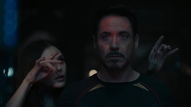 Elizabeth Olsen and Robert Downey, Jr. in Avengers: Age of Ultron