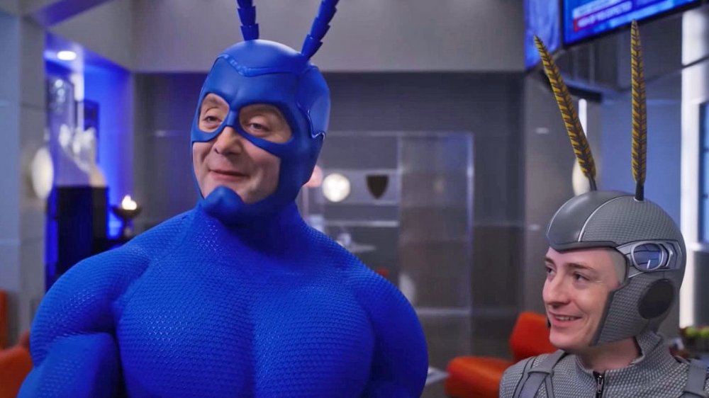 Peter Serafinowicz and Griffin Newman in The Tick