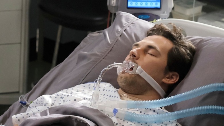 Andrew in hospital bed