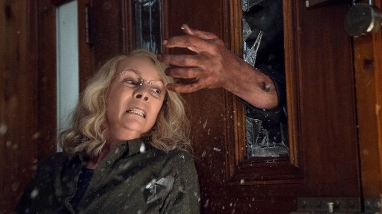 Michael Myers attacking Laurie Strode